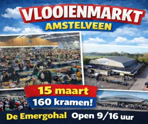 VLOOIENMARKT Amstelveen – de emergohal zondag 15 maart 2026