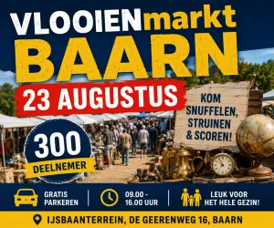 VLOOIENMARKT & KOFFERBAKVERKOOP Baarn zondag 23 augustus 2026